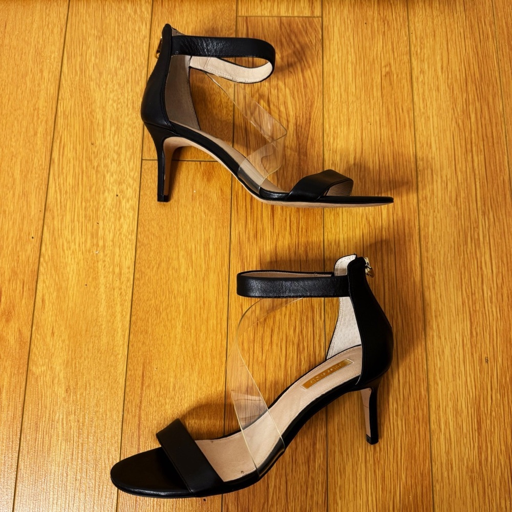 Louise et Cie Black & Clear Strap Heels